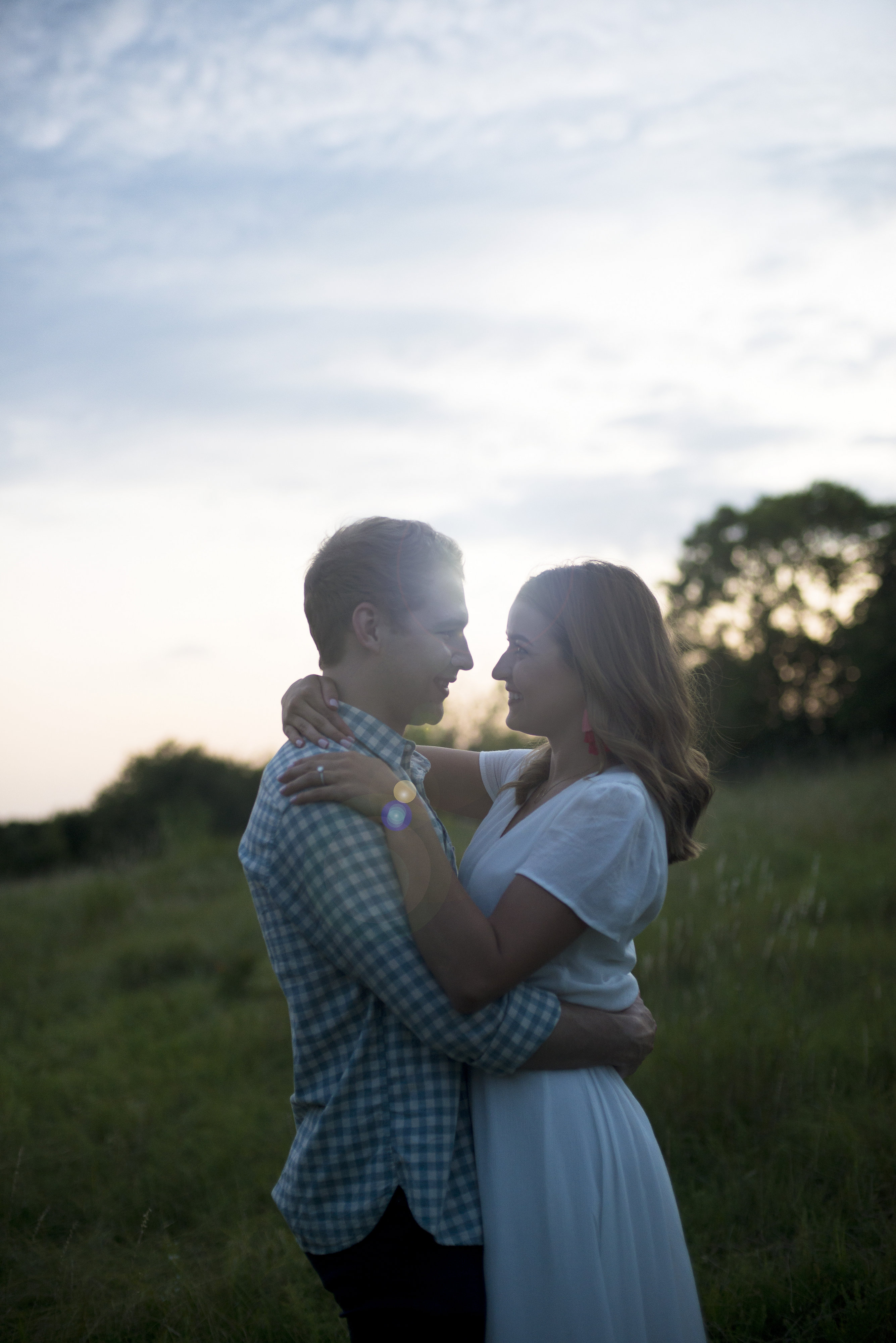 Couple Embracing at Sunset