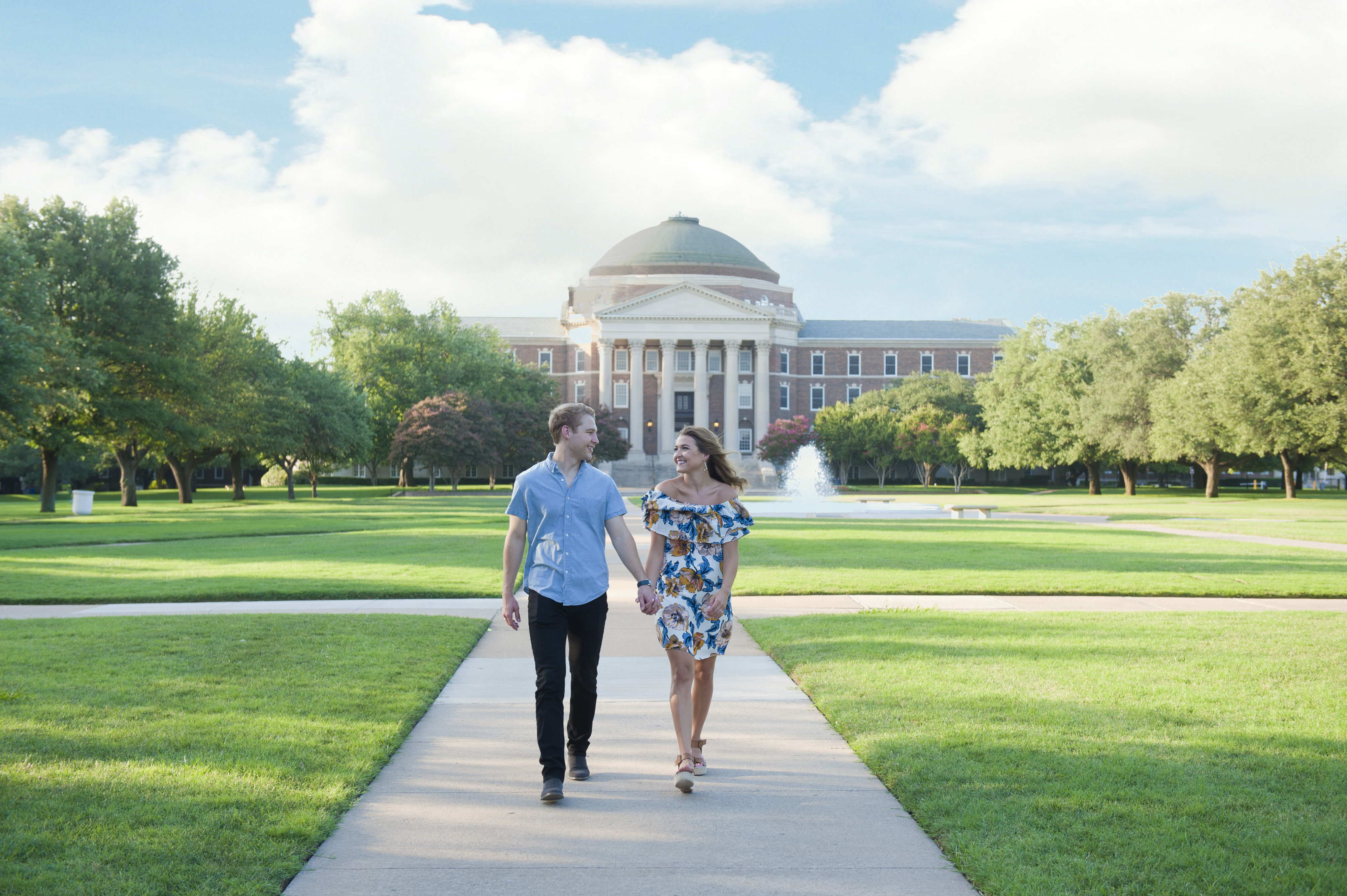 Couple Strolling on SMU Campus