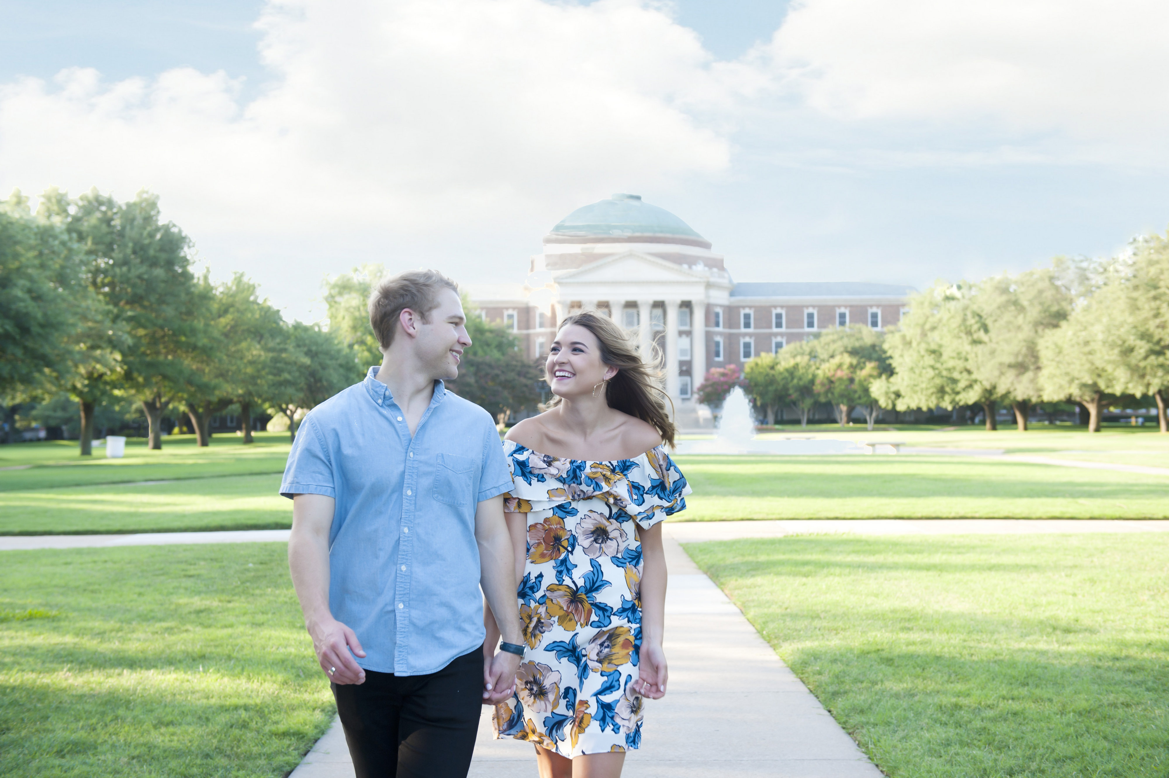 Couple Strolling on SMU Campus